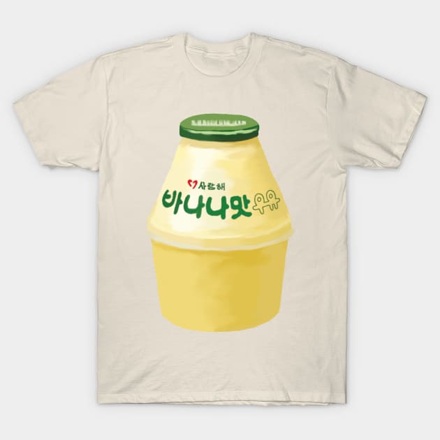 Banana Milk 바나나맛 우유 T-Shirt by MandyE